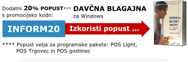 promo koda INFORM20 - 20% dodatni popust - Birokrat davčna blagajna za Windows