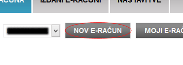 Nato kliknite NOV E-RAČUN.